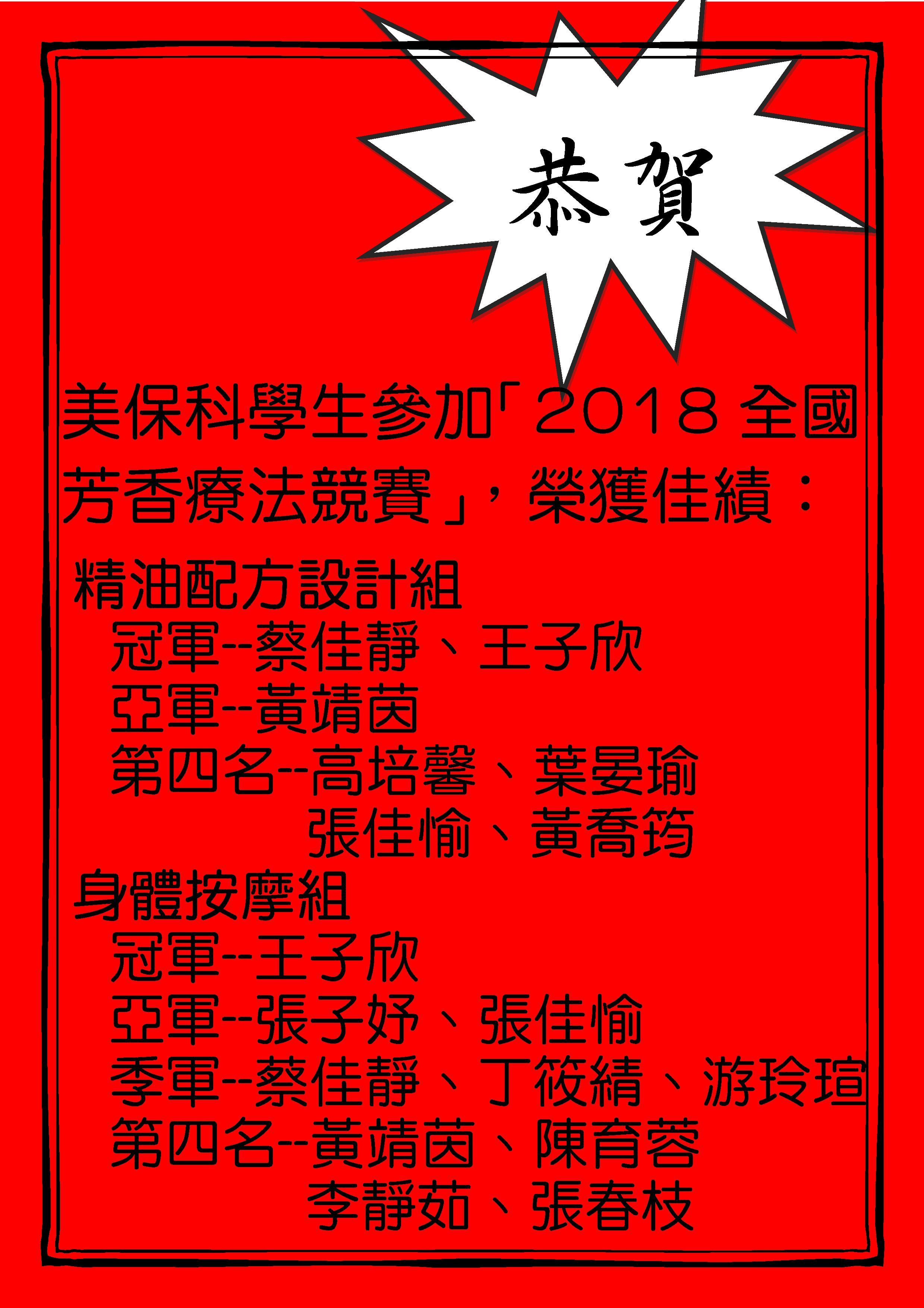 芳療療法競賽